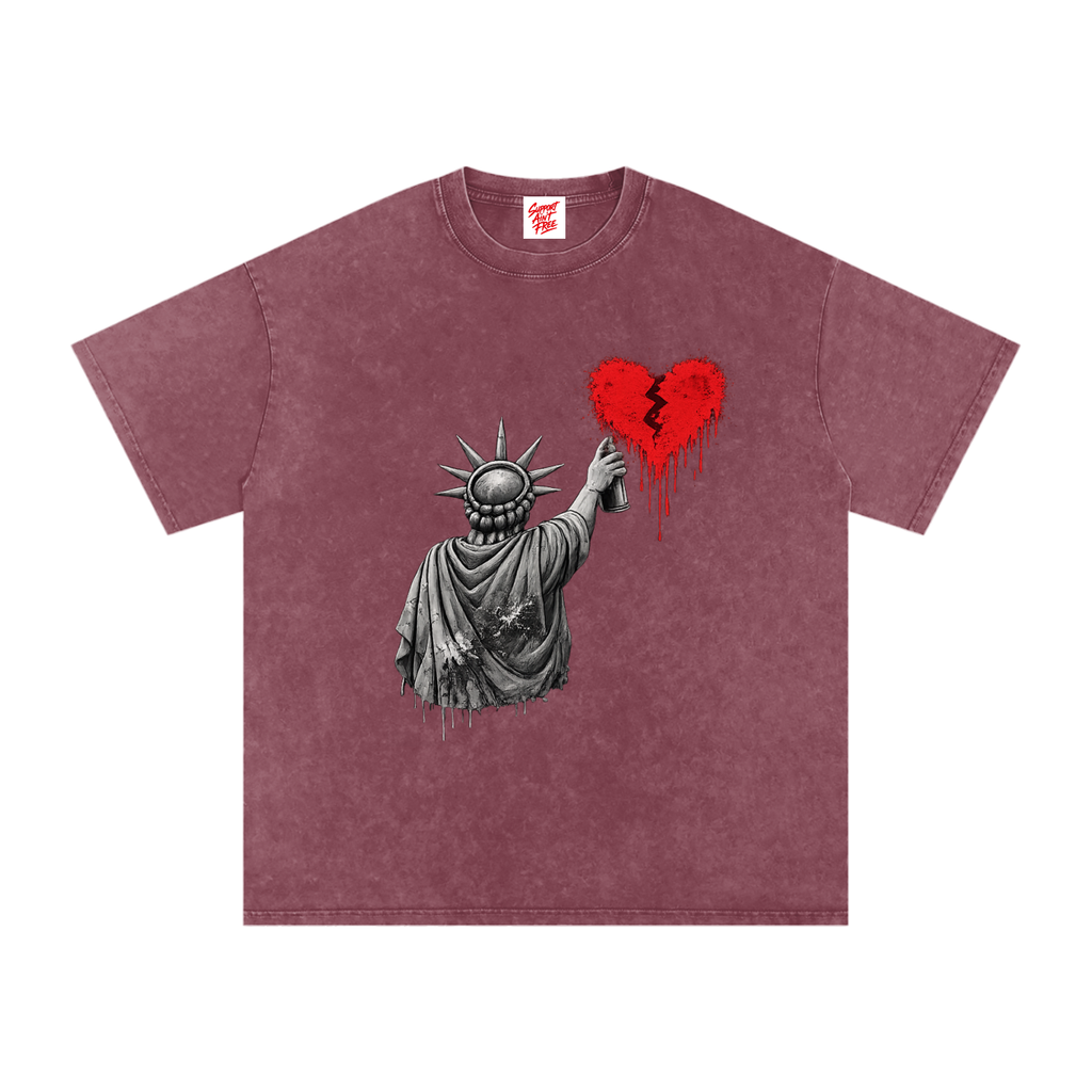 Snow Washed Oversized Cotton T-Shirt Liberty