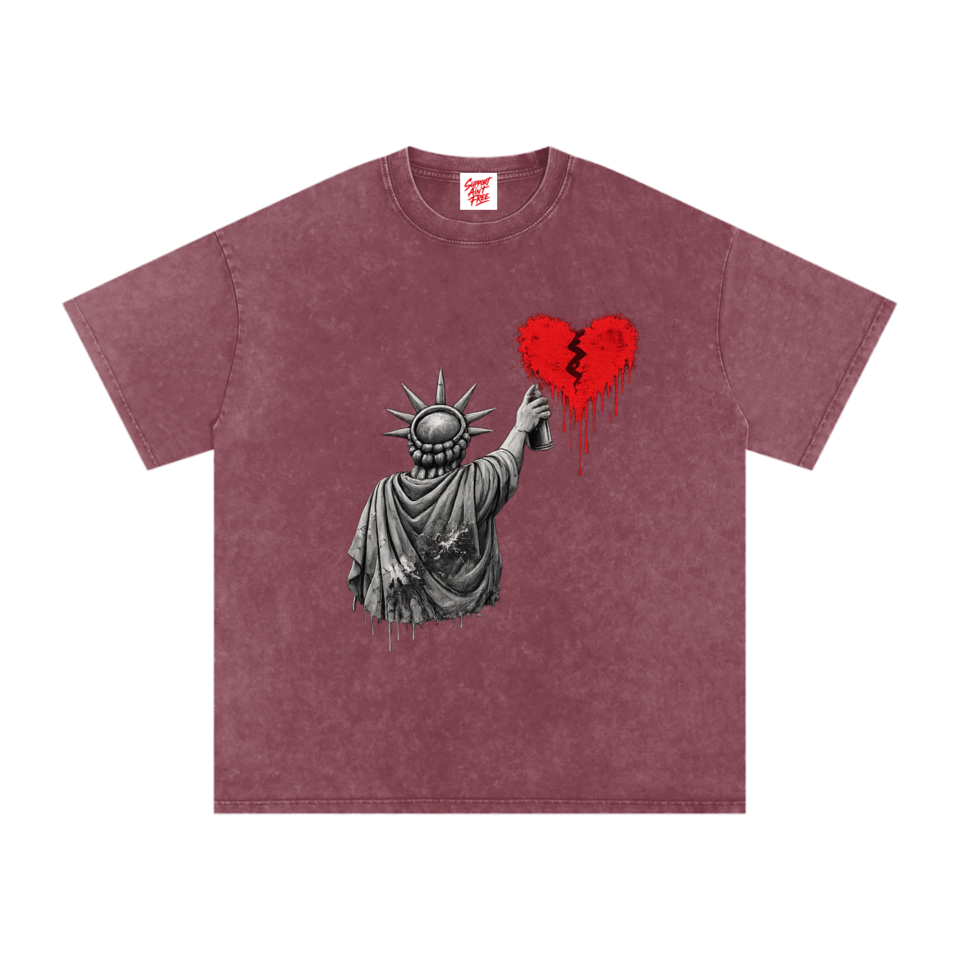Snow Washed Oversized Cotton T-Shirt Liberty