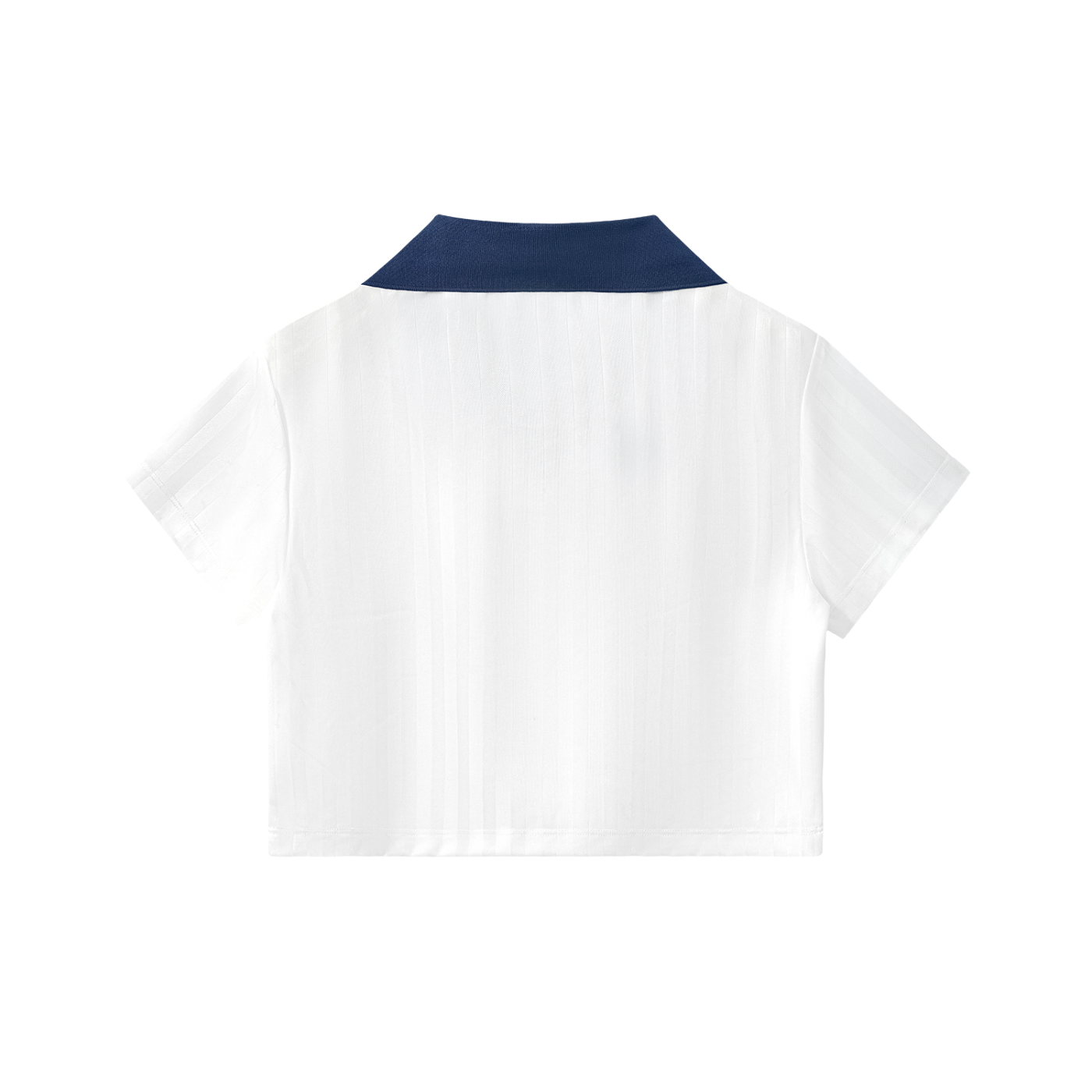 Contrast Collar Striped Cropped Jersey Liberty