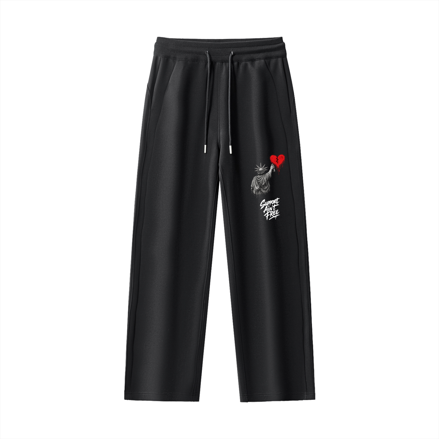 Essential Drawstring Straight-Leg Sweatpants Liberty Support Ain’t Free White