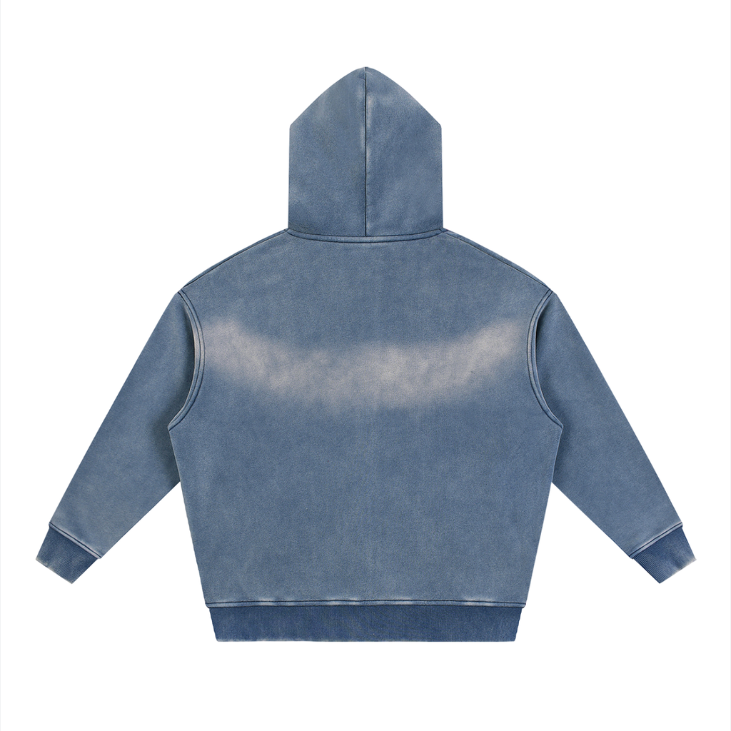Sunfade Two-way Zipper Boxy Fleece Hoodie Liberty Large