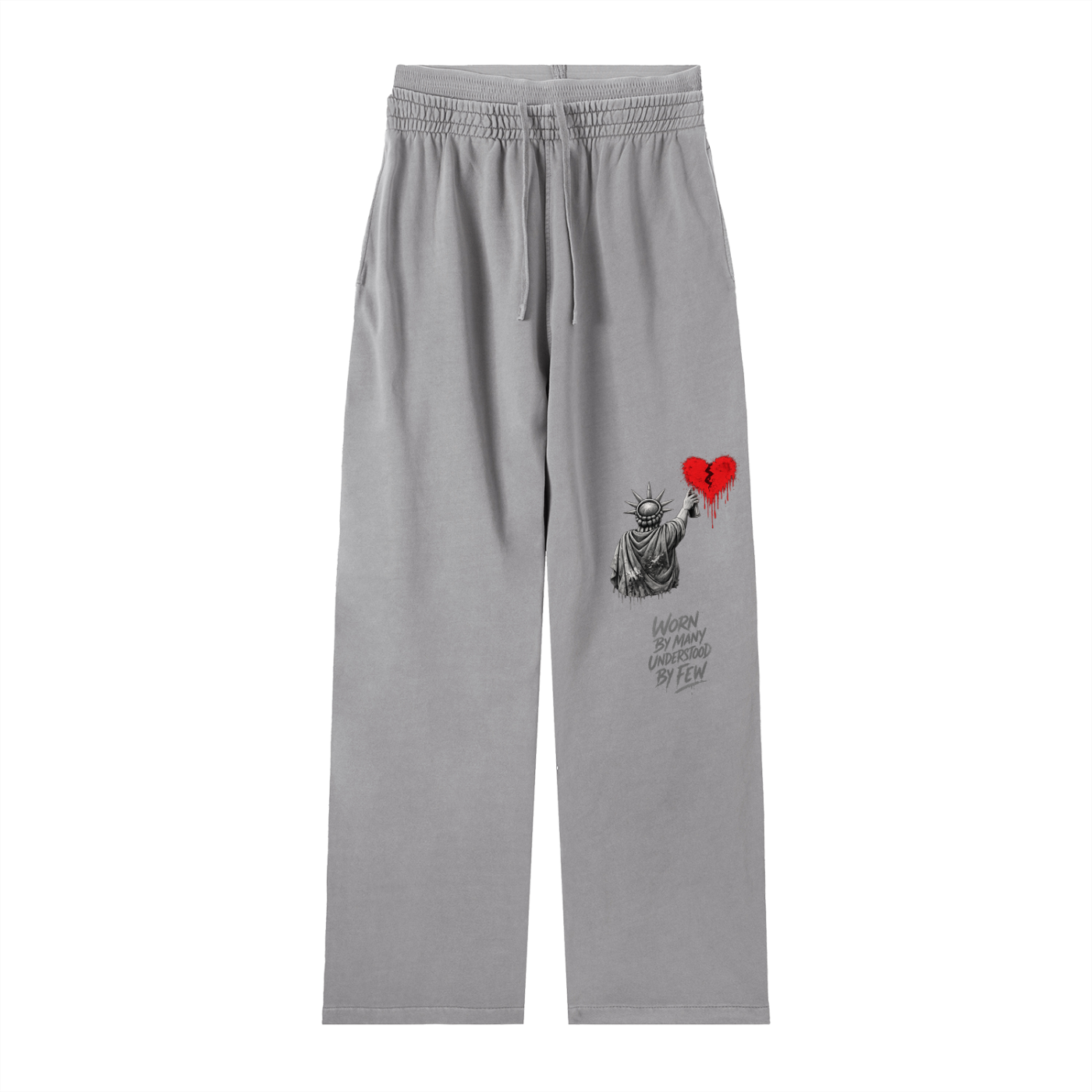 Vintage Washed Waist Pants Liberty Worn By Many Understood By Few Grey